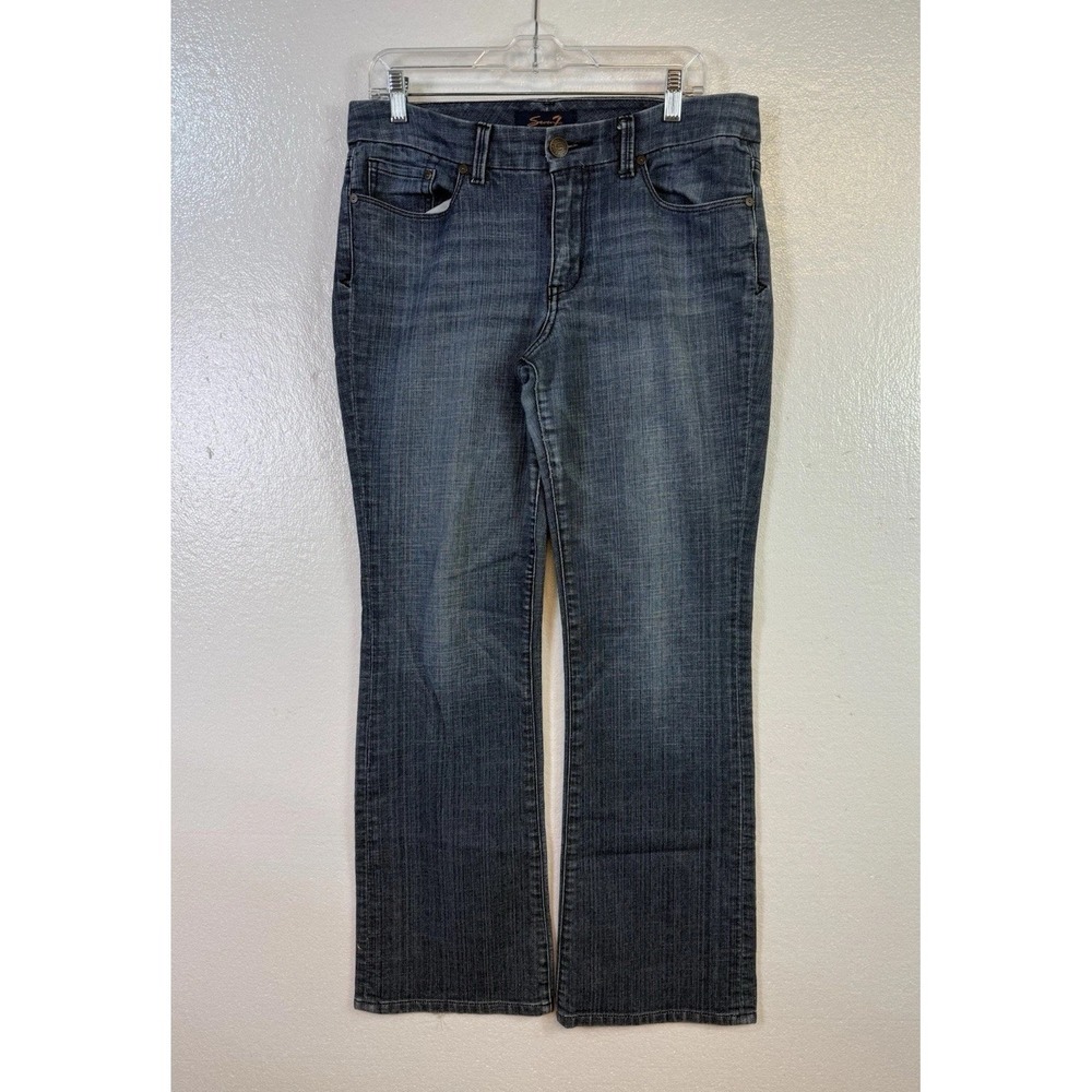 Seven7 Womens Bootcut Jeans Size 10 Medium Wash Blue Denim Pants Distressed